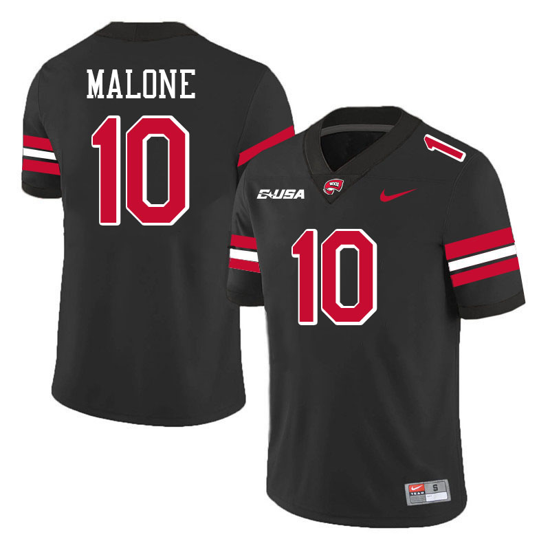 DeAngelo Malone WKU Jersey,Western Kentucky Hilltoppers #10 DeAngelo Malone Jersey Youth-Black